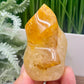 Golden Healer Quartz Flame Healing Crystal Carving 238g