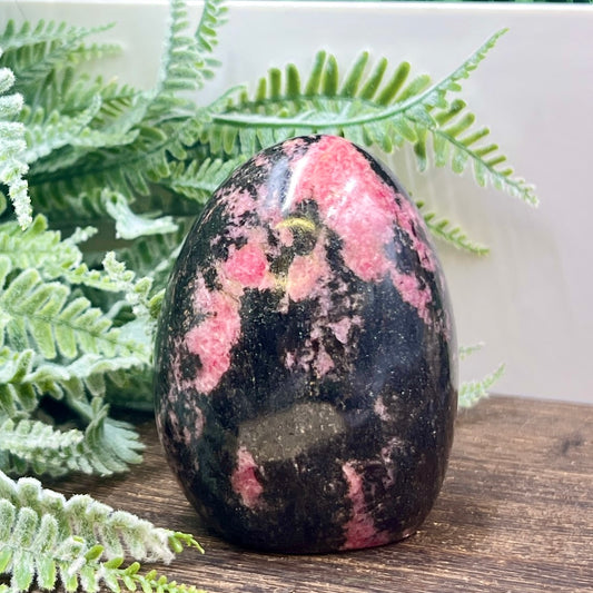 Rhodonite Pink Black Free Form Flame Healing Crystal Carving 420g