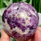 Purple Mica Lithium Lepidolite Sphere High Grade Crystal Ball 674g 78mm