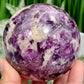 Purple Mica Lithium Lepidolite Sphere High Grade Crystal Ball 674g 78mm