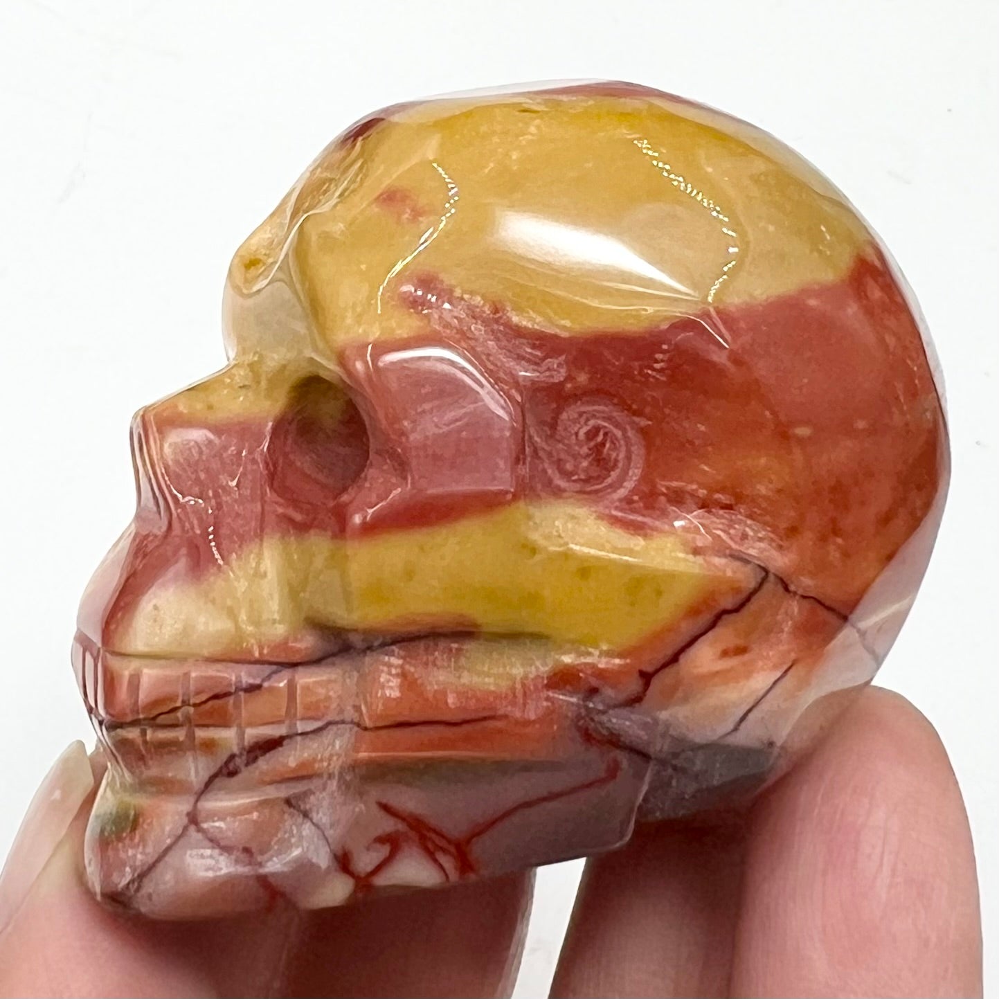 Mookaite Jasper Skull 2 Inches Australian Gemstone Crystal Carving