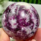 Purple Mica Lithium Lepidolite Sphere High Grade Crystal Ball 486g 70mm