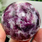 Purple Mica Lithium Lepidolite Sphere High Grade Crystal Ball 486g 70mm