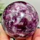 Purple Mica Lithium Lepidolite Sphere High Grade Crystal Ball 350g 63mm