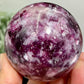 Purple Mica Lithium Lepidolite Sphere High Grade Crystal Ball 350g 63mm