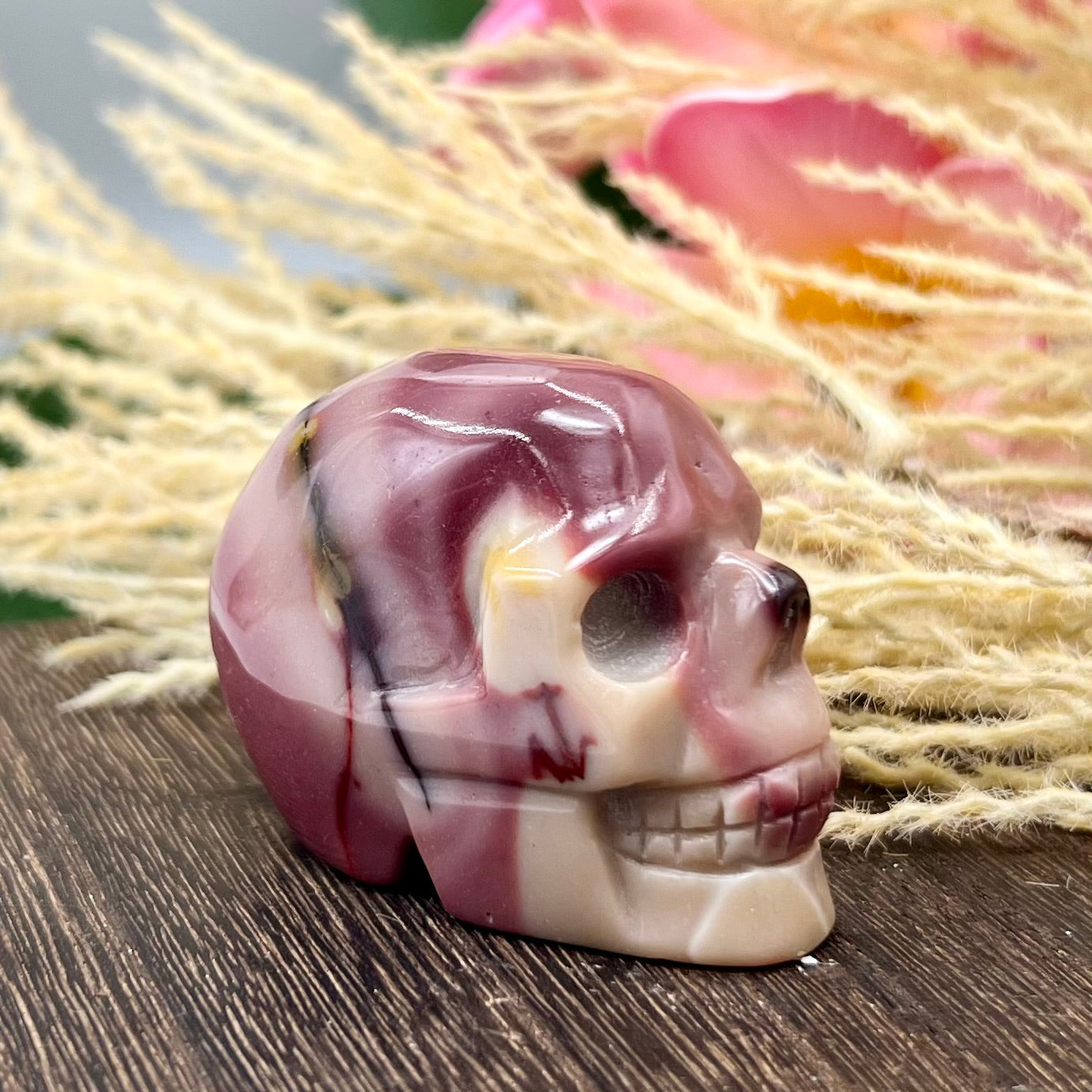 Mookaite Jasper Skull 2 Inches Australian Gemstone Crystal Carving