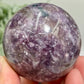 Purple Mica Lepidolite with Smoky Quartz Sphere Crystal Ball 318g 61mm