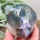 Moss Agate Mushroom House Healing Crystal Carving 310g