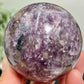 Purple Mica Lepidolite with Smoky Quartz Sphere Crystal Ball 318g 61mm