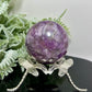 Purple Mica Lepidolite with Smoky Quartz Sphere Crystal Ball 286g 58mm