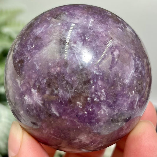 Purple Mica Lepidolite with Smoky Quartz Sphere Crystal Ball 286g 58mm