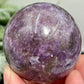 Purple Mica Lepidolite with Smoky Quartz Sphere Crystal Ball 286g 58mm