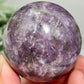 Purple Mica Lepidolite with Smoky Quartz Sphere Crystal Ball 286g 58mm