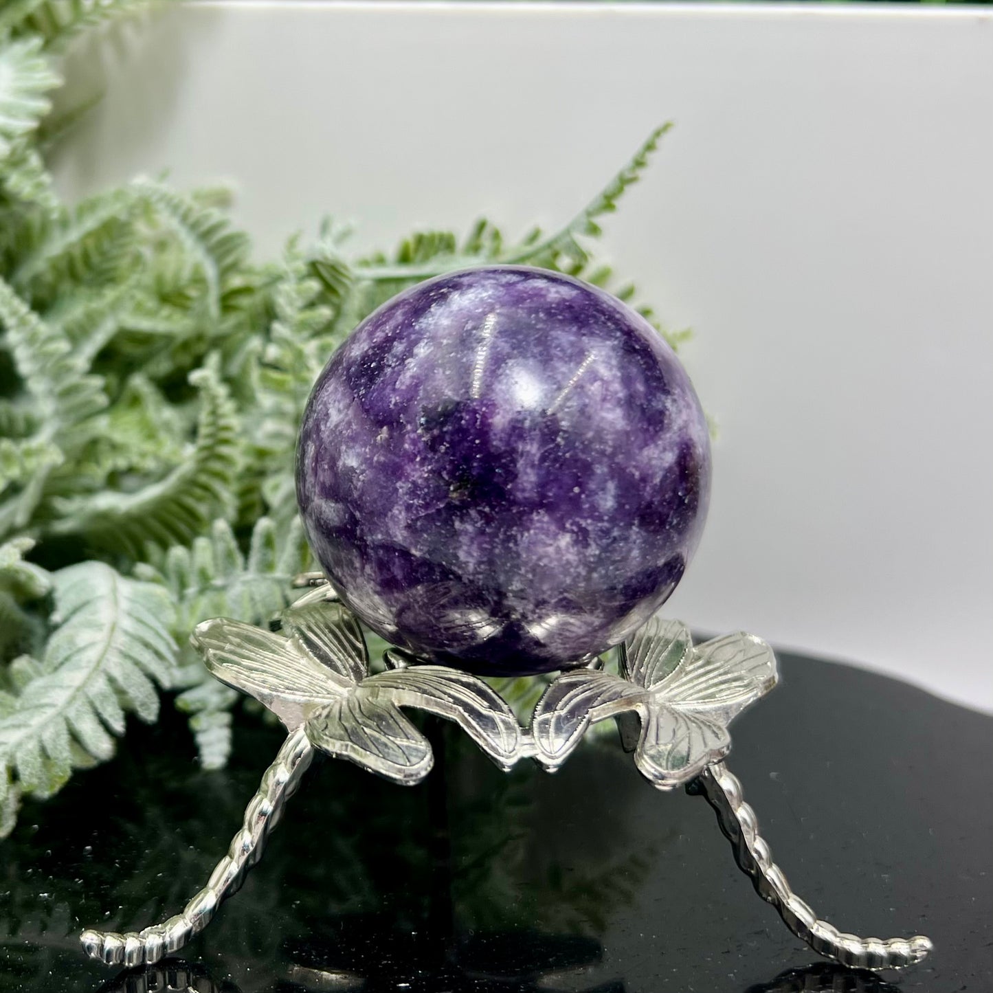 Lepidolite Purple Mica Sphere Crystal Ball 206g 52mm