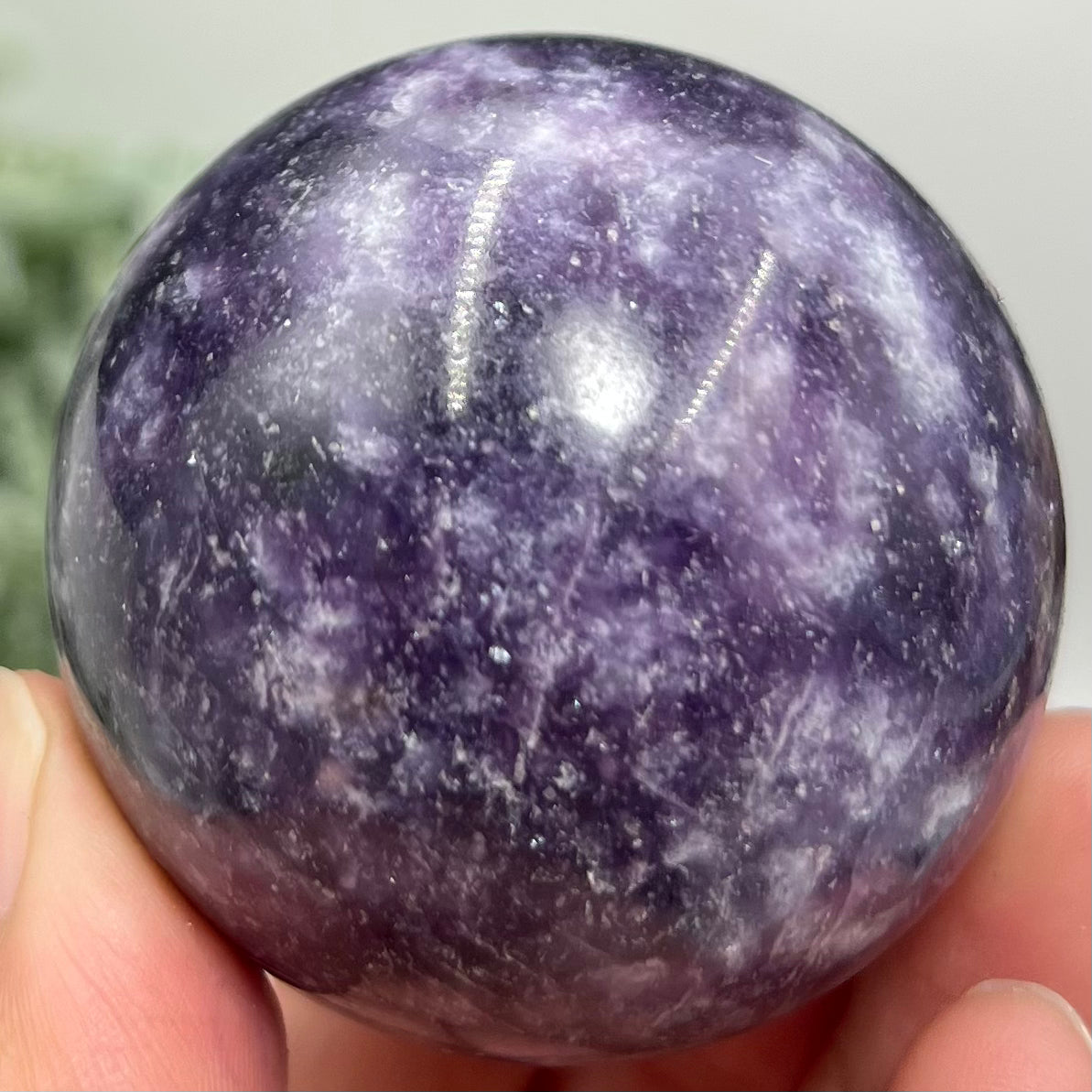 Lepidolite Purple Mica Sphere Crystal Ball 206g 52mm