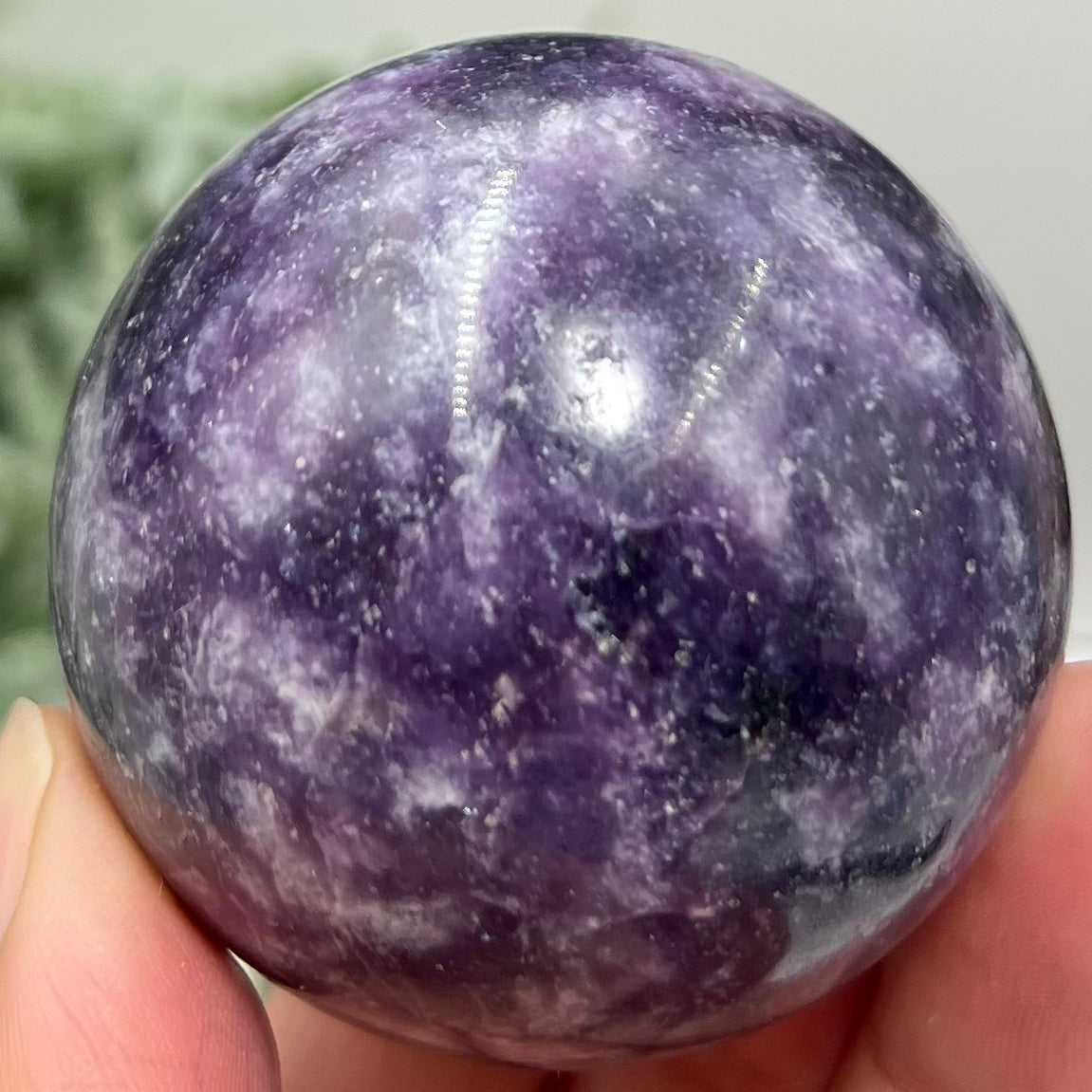 Lepidolite Purple Mica Sphere Crystal Ball 206g 52mm