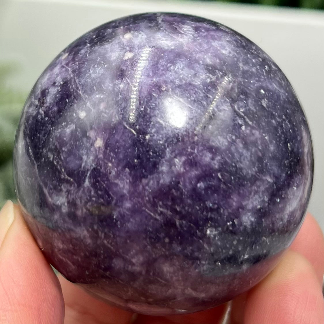 Lepidolite Purple Mica Sphere Crystal Ball 206g 52mm