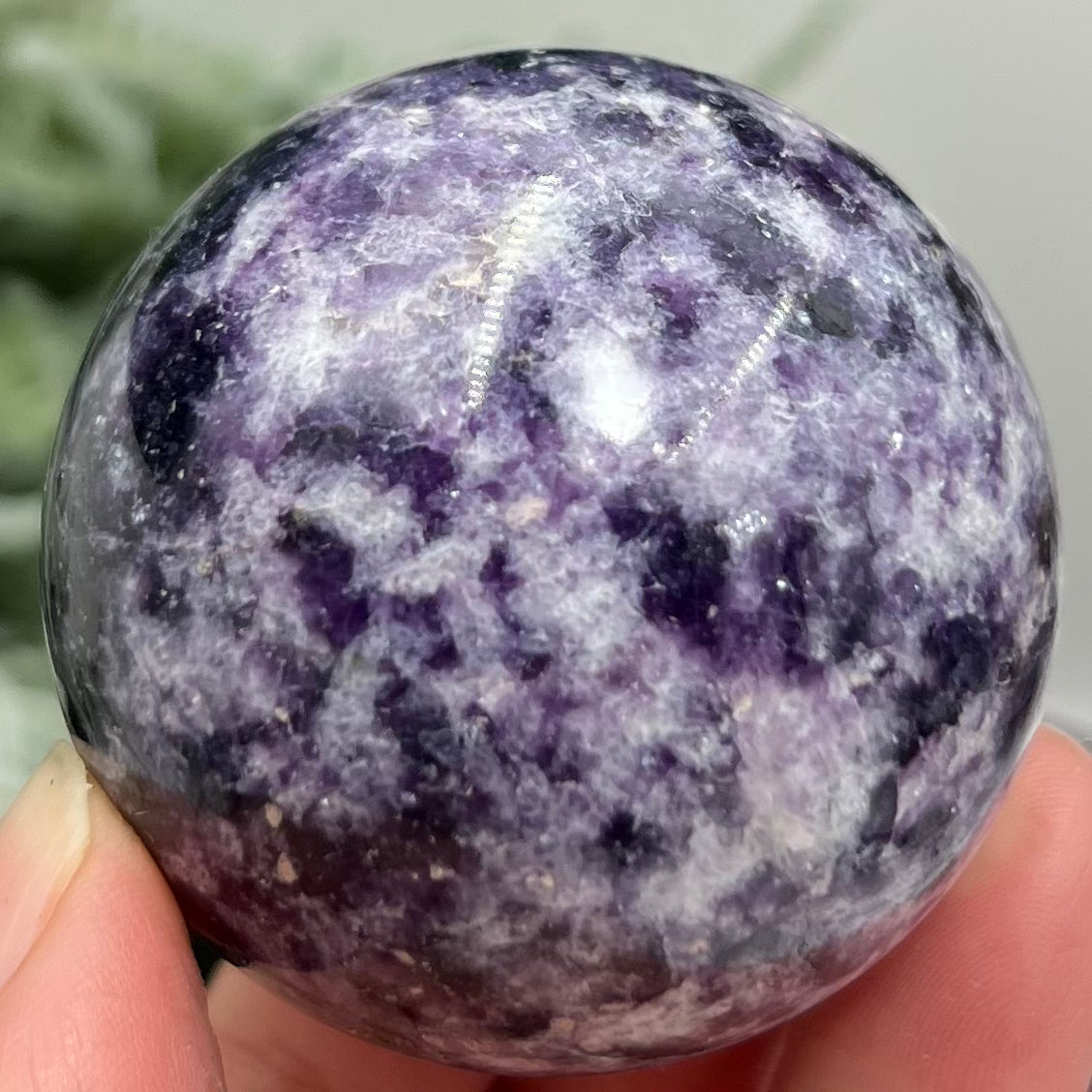 Lepidolite Purple Mica Sphere Crystal Ball 200g 52mm