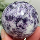 Lepidolite Purple Mica Sphere Crystal Ball 200g 52mm