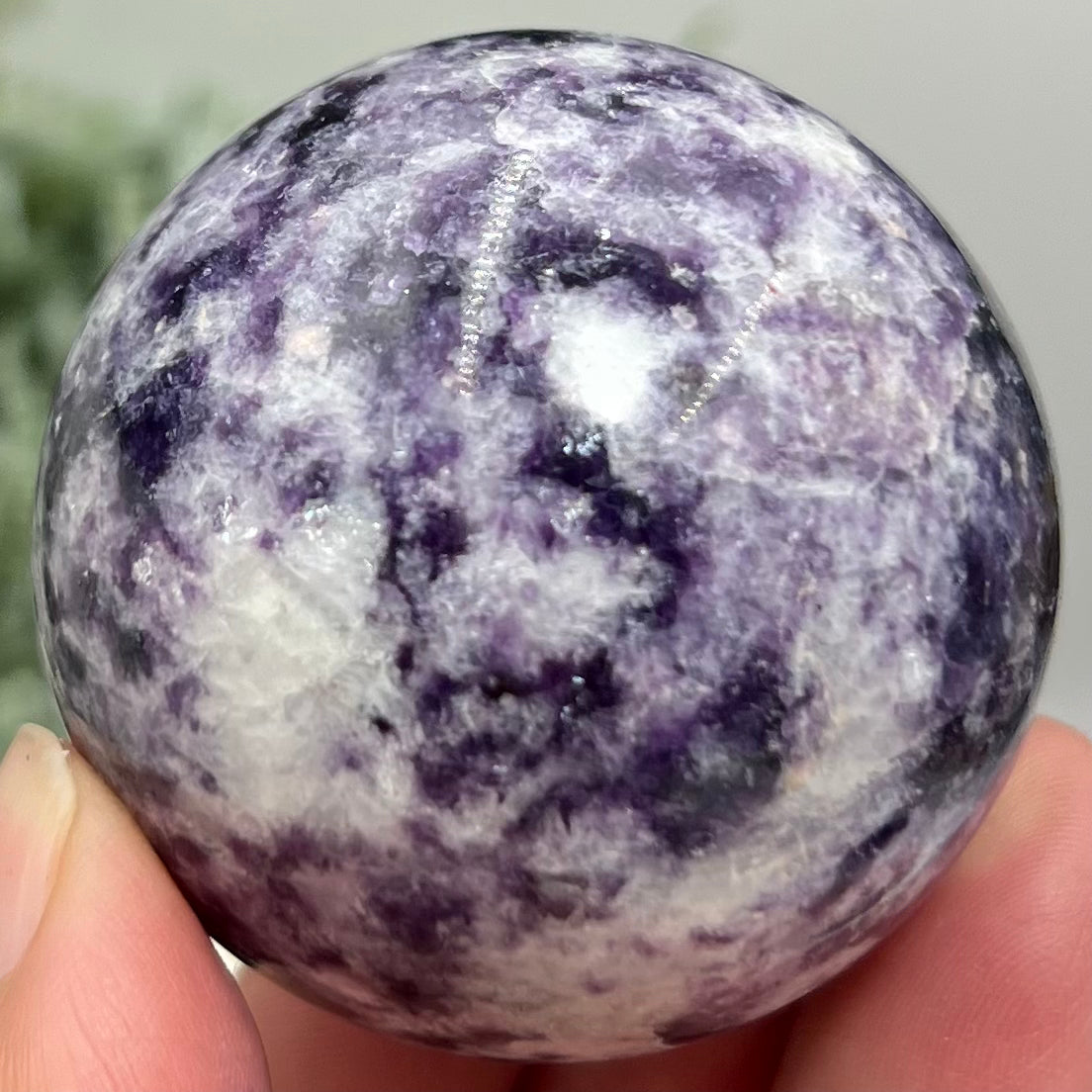 Lepidolite Purple Mica Sphere Crystal Ball 200g 52mm