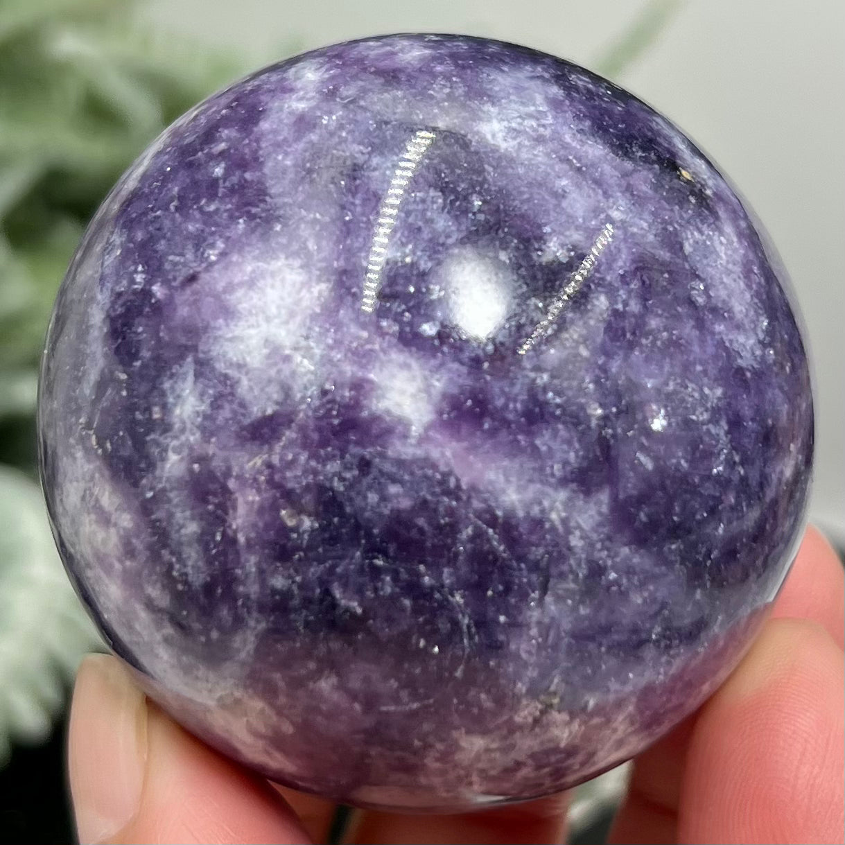 Lepidolite Purple Mica Sphere Crystal Ball 240g 55mm