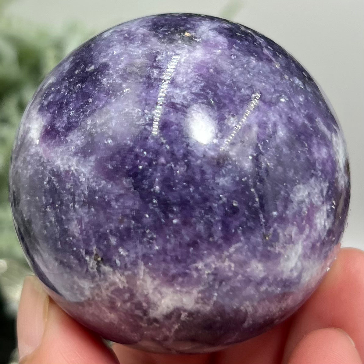 Lepidolite Purple Mica Sphere Crystal Ball 240g 55mm