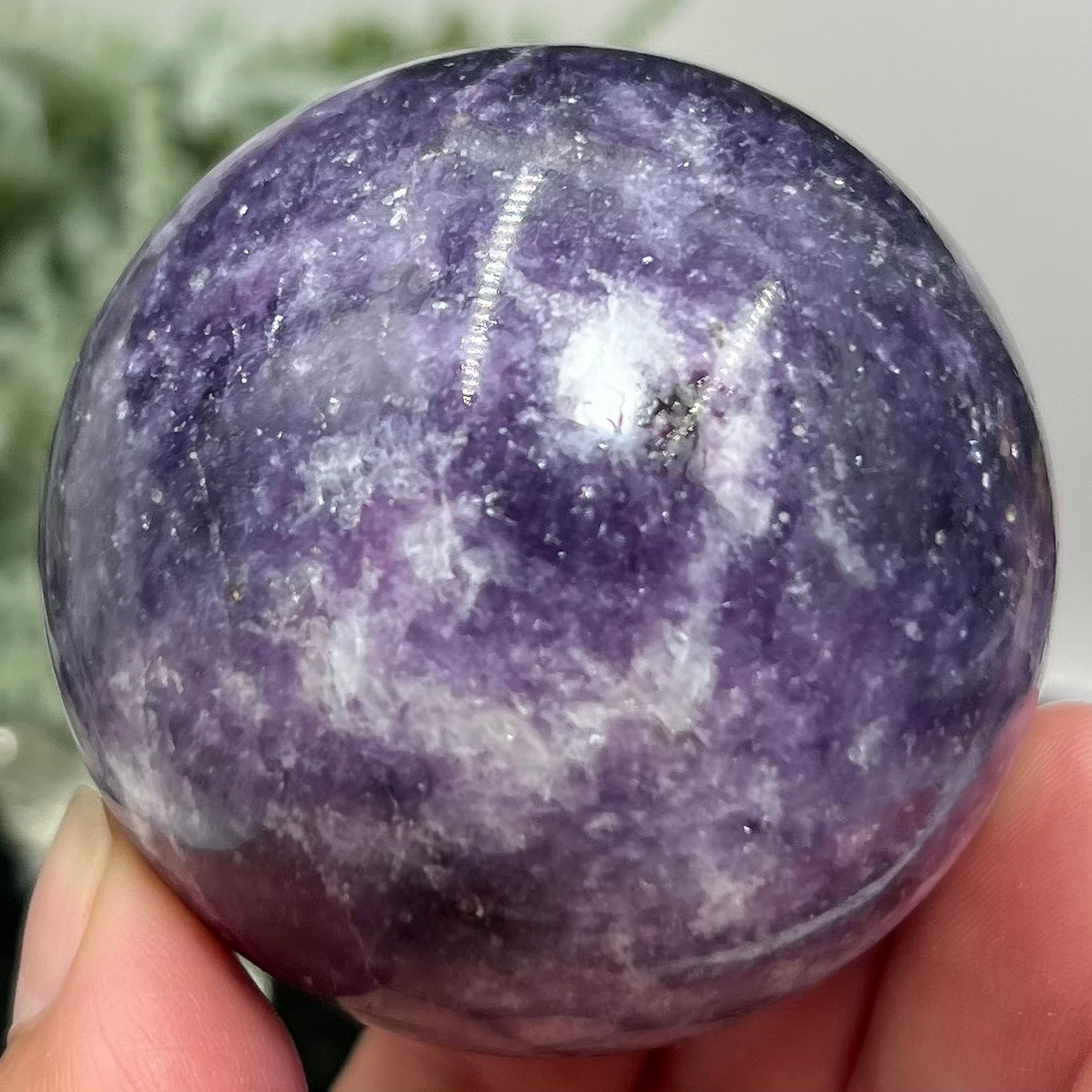 Lepidolite Purple Mica Sphere Crystal Ball 240g 55mm