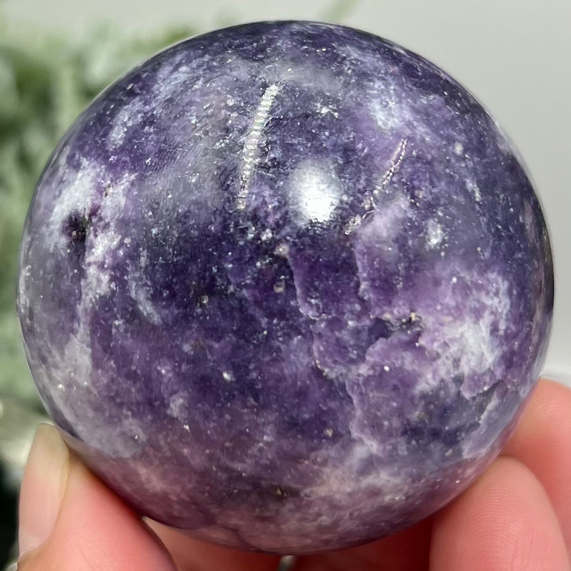 Lepidolite Purple Mica Sphere Crystal Ball 240g 55mm