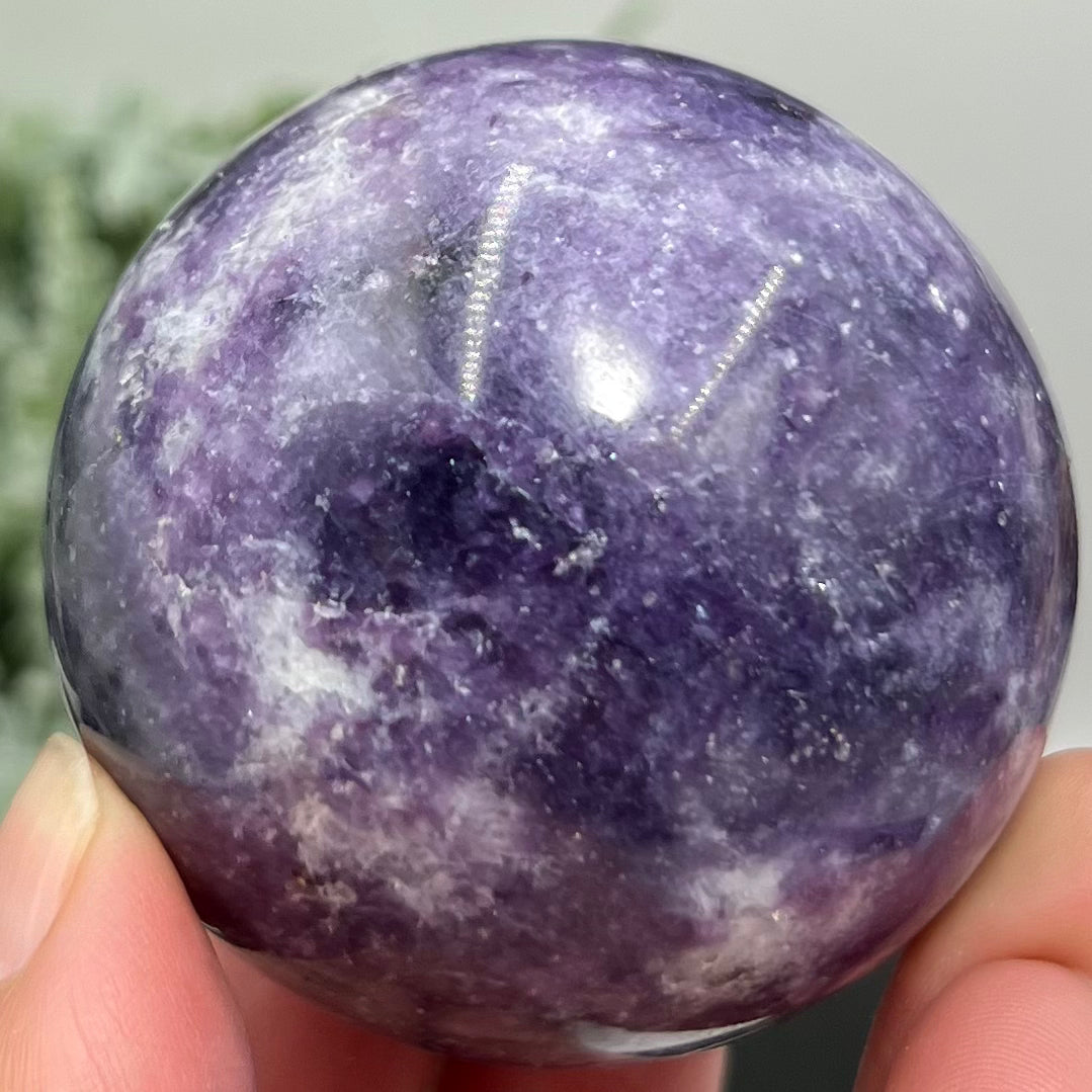 Lepidolite Purple Mica Sphere Crystal Ball 240g 55mm