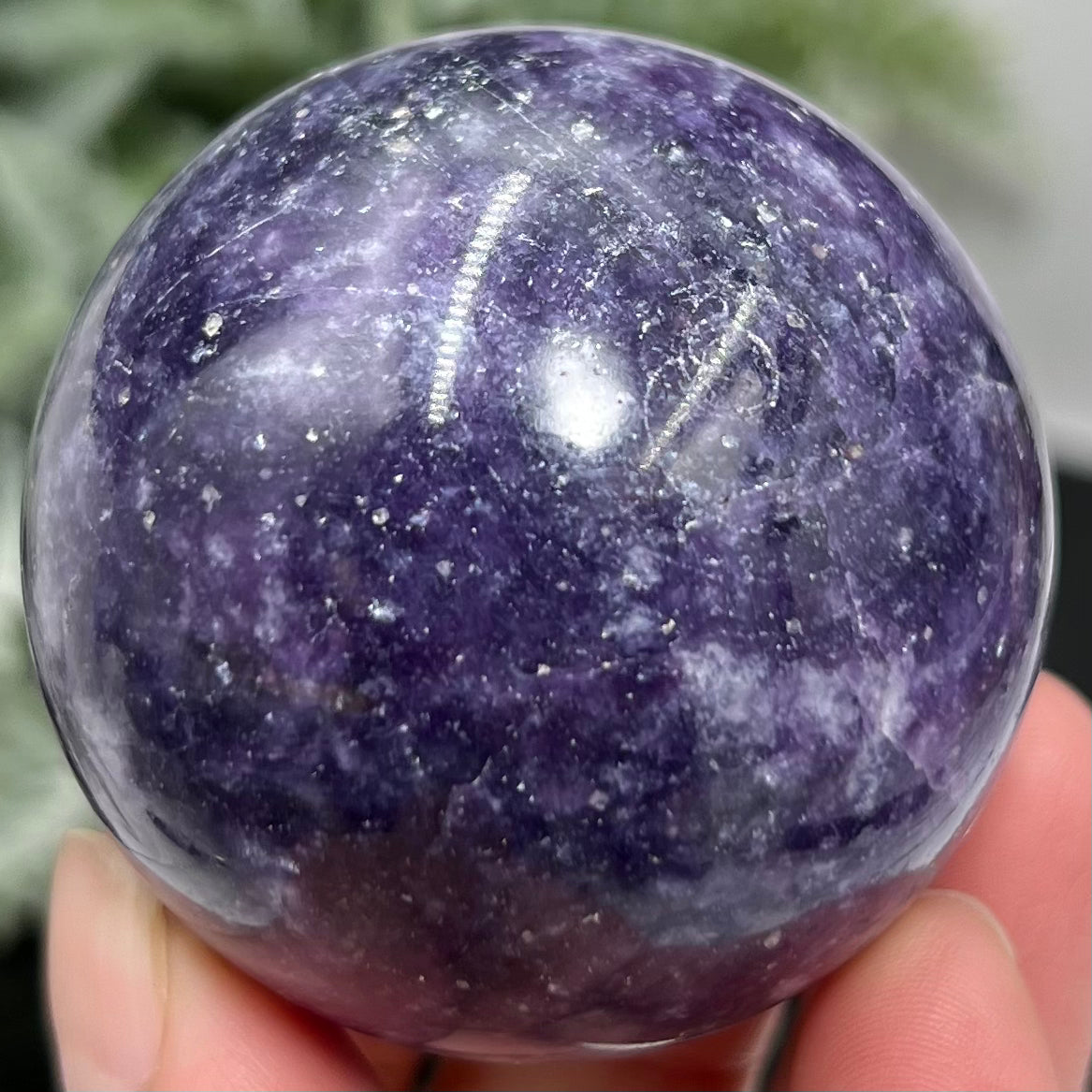 Lepidolite Purple Mica Sphere Crystal Ball 200g 51mm