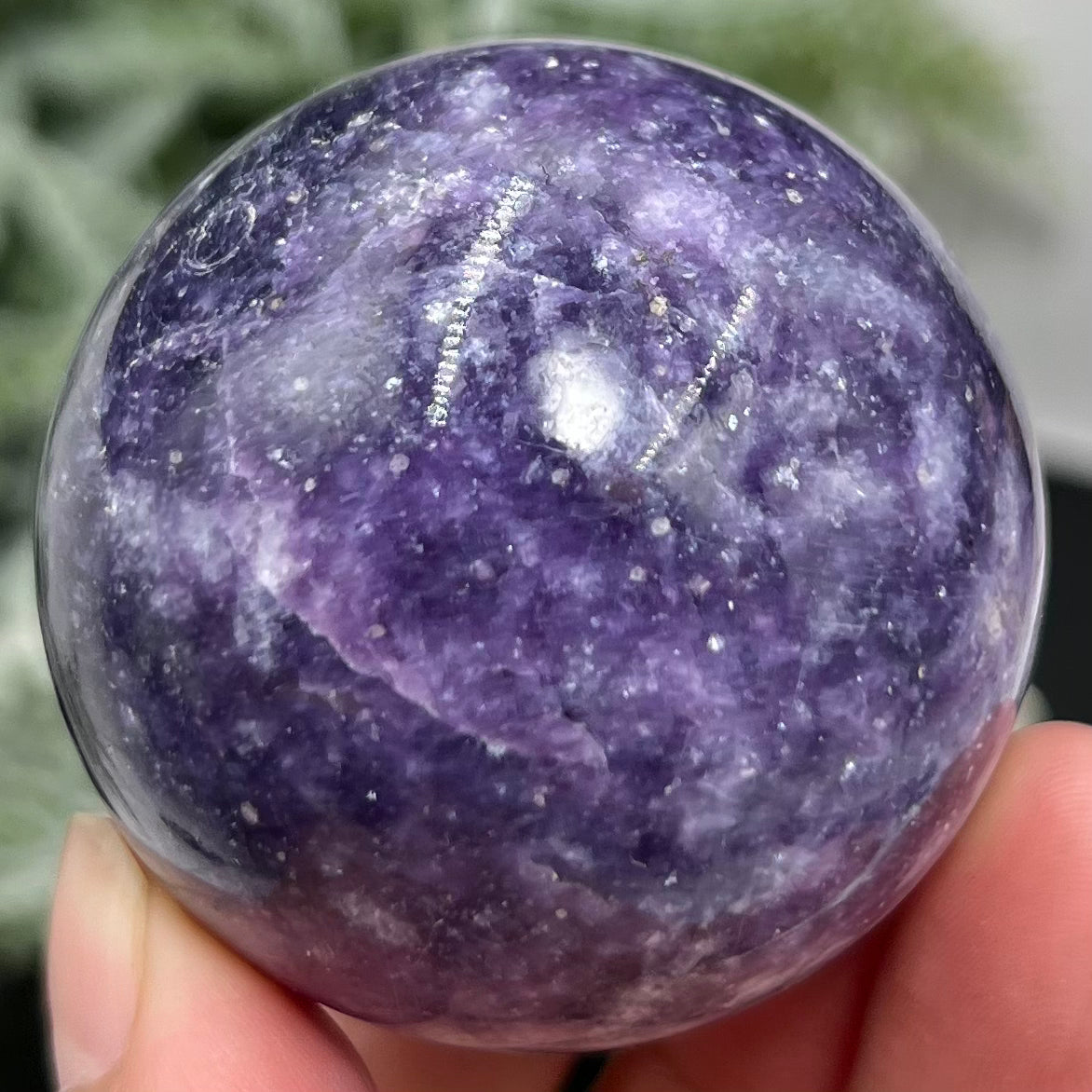 Lepidolite Purple Mica Sphere Crystal Ball 200g 51mm