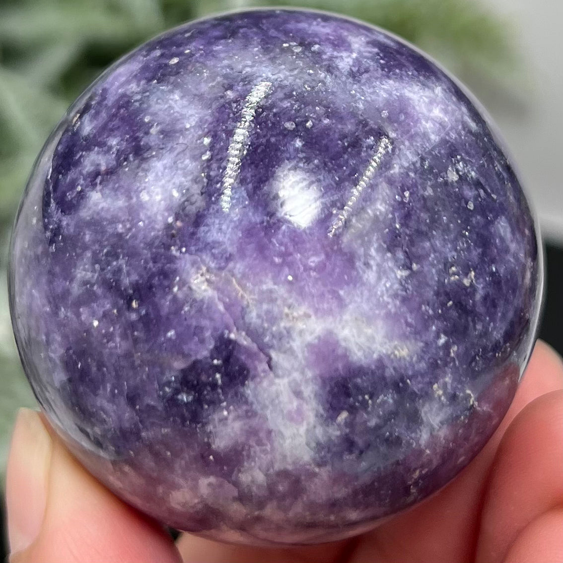 Lepidolite Purple Mica Sphere Crystal Ball 200g 51mm