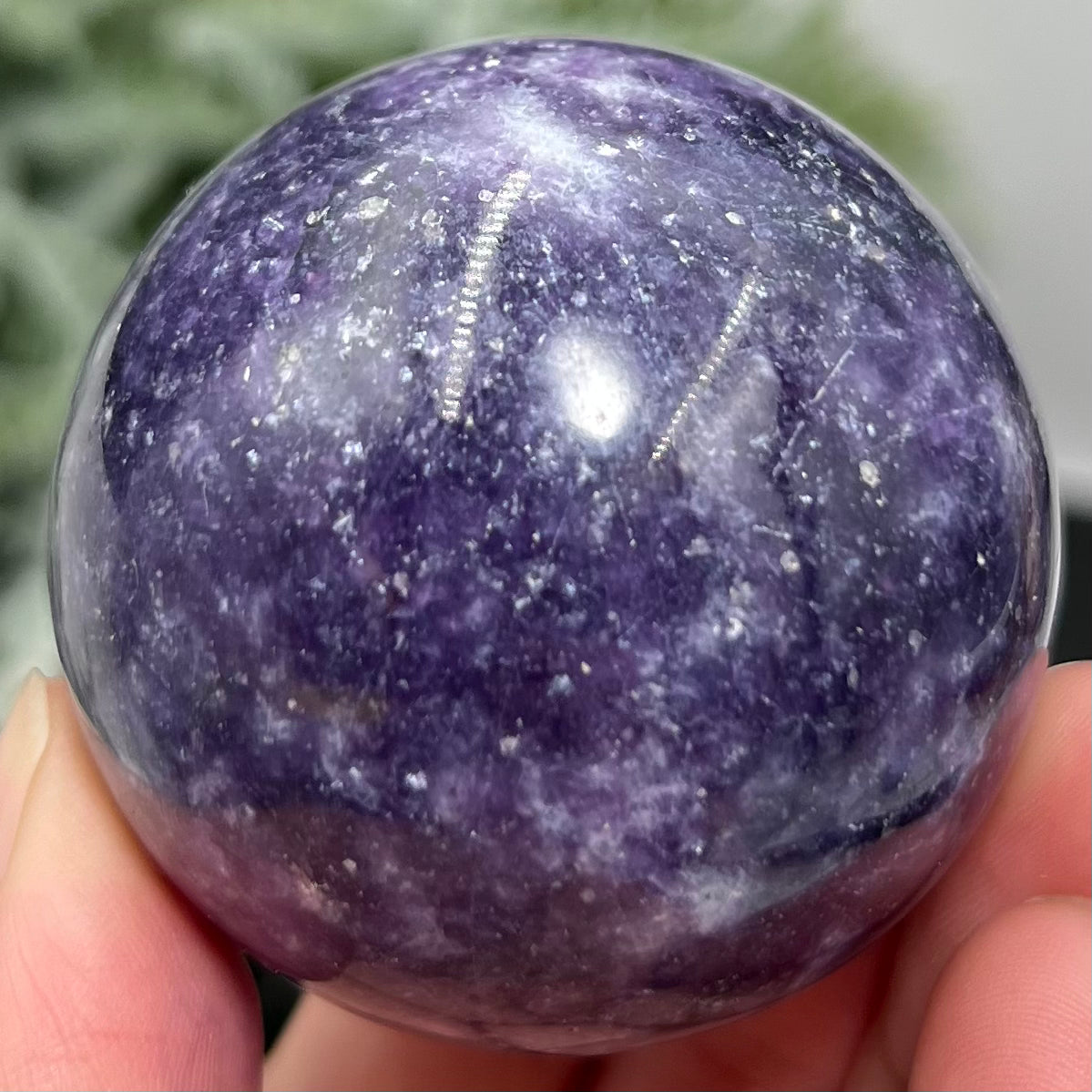 Lepidolite Purple Mica Sphere Crystal Ball 200g 51mm