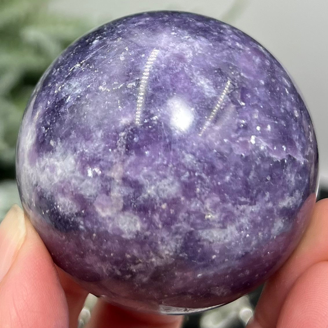 Lepidolite Purple Mica Sphere Crystal Ball 200g 51mm