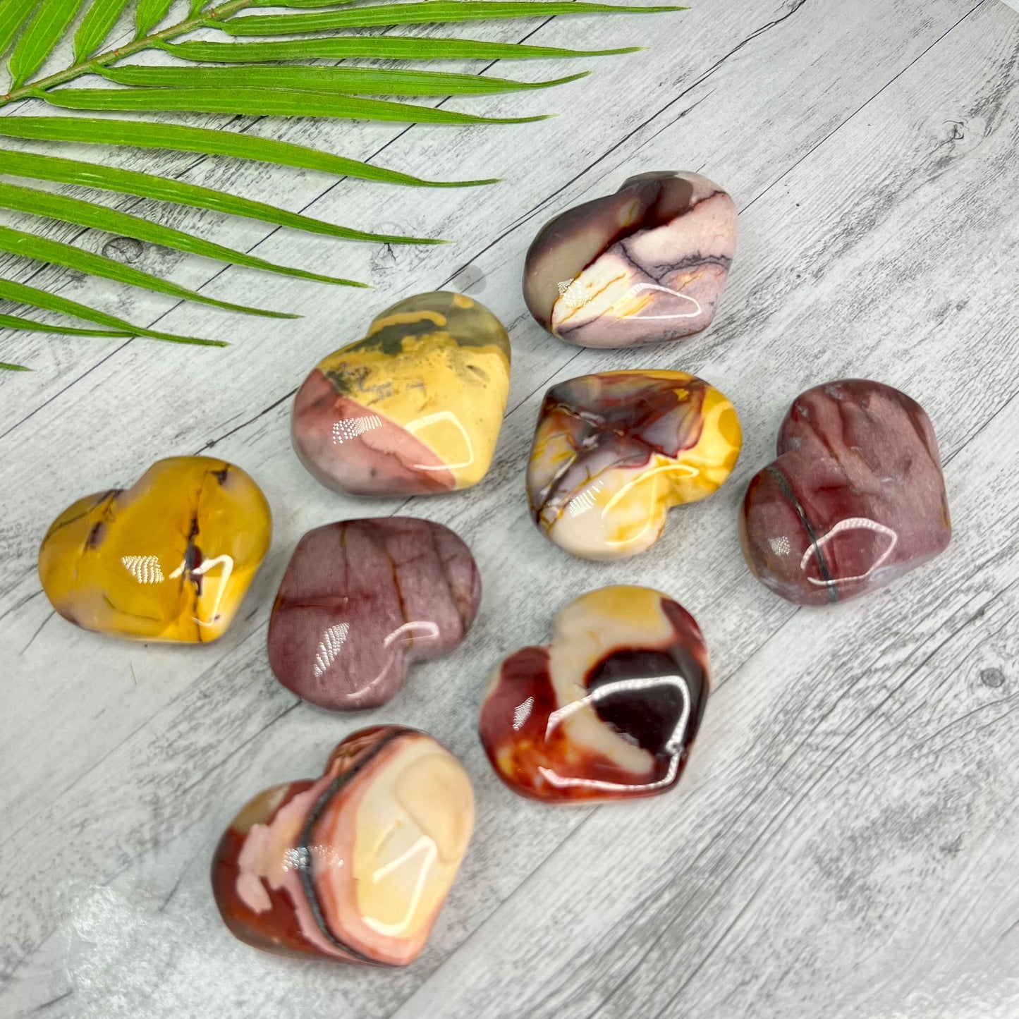 Natural Mookaite Jasper Love Heart Australian Gemstone Carved Crystal