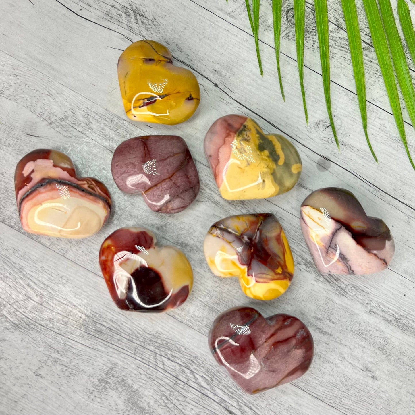 Natural Mookaite Jasper Love Heart Australian Gemstone Carved Crystal