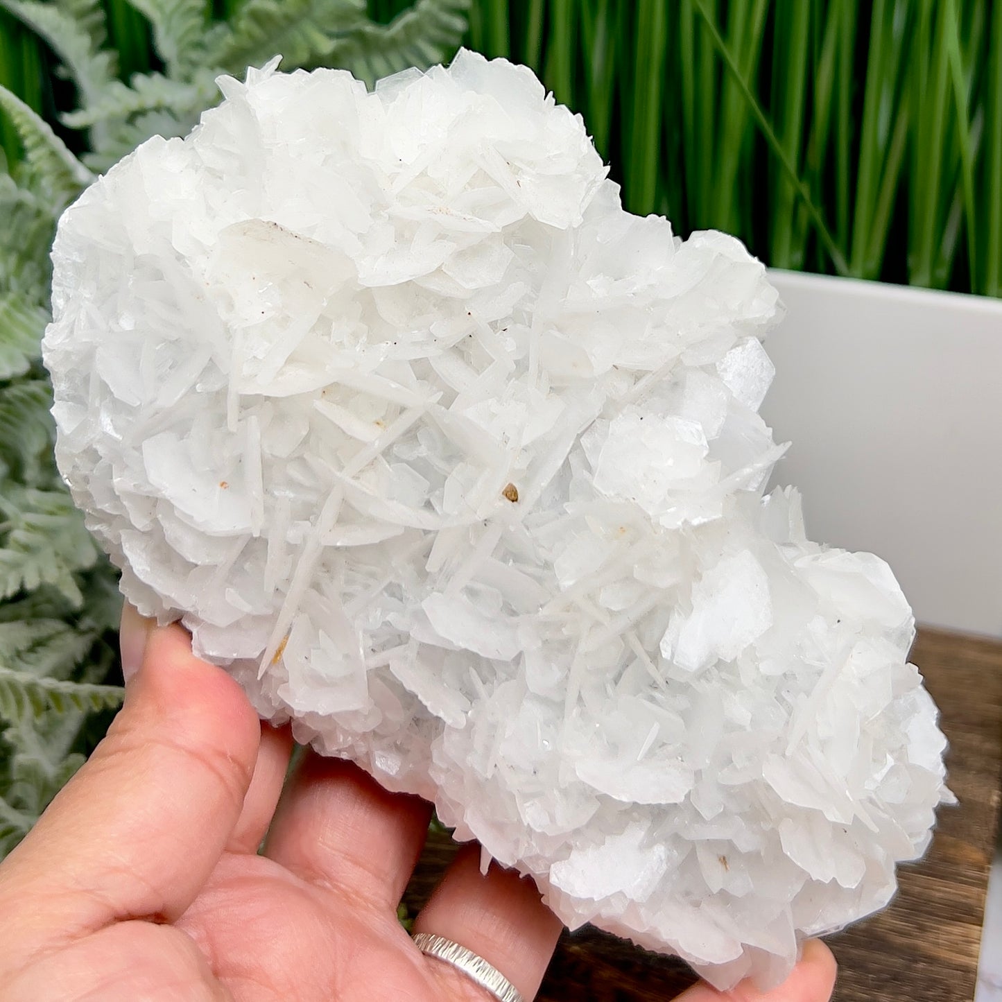 Rose White Calcite Raw Specimen Natural Mineral Crystal 966g