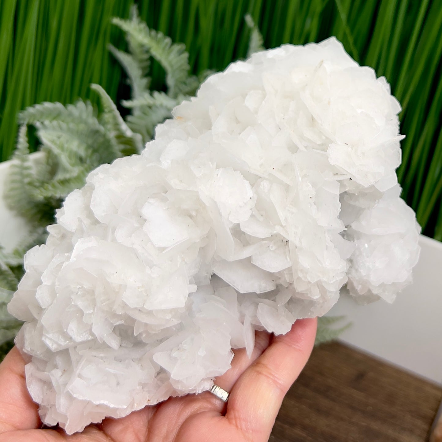 Rose White Calcite Raw Specimen Natural Mineral Crystal 966g