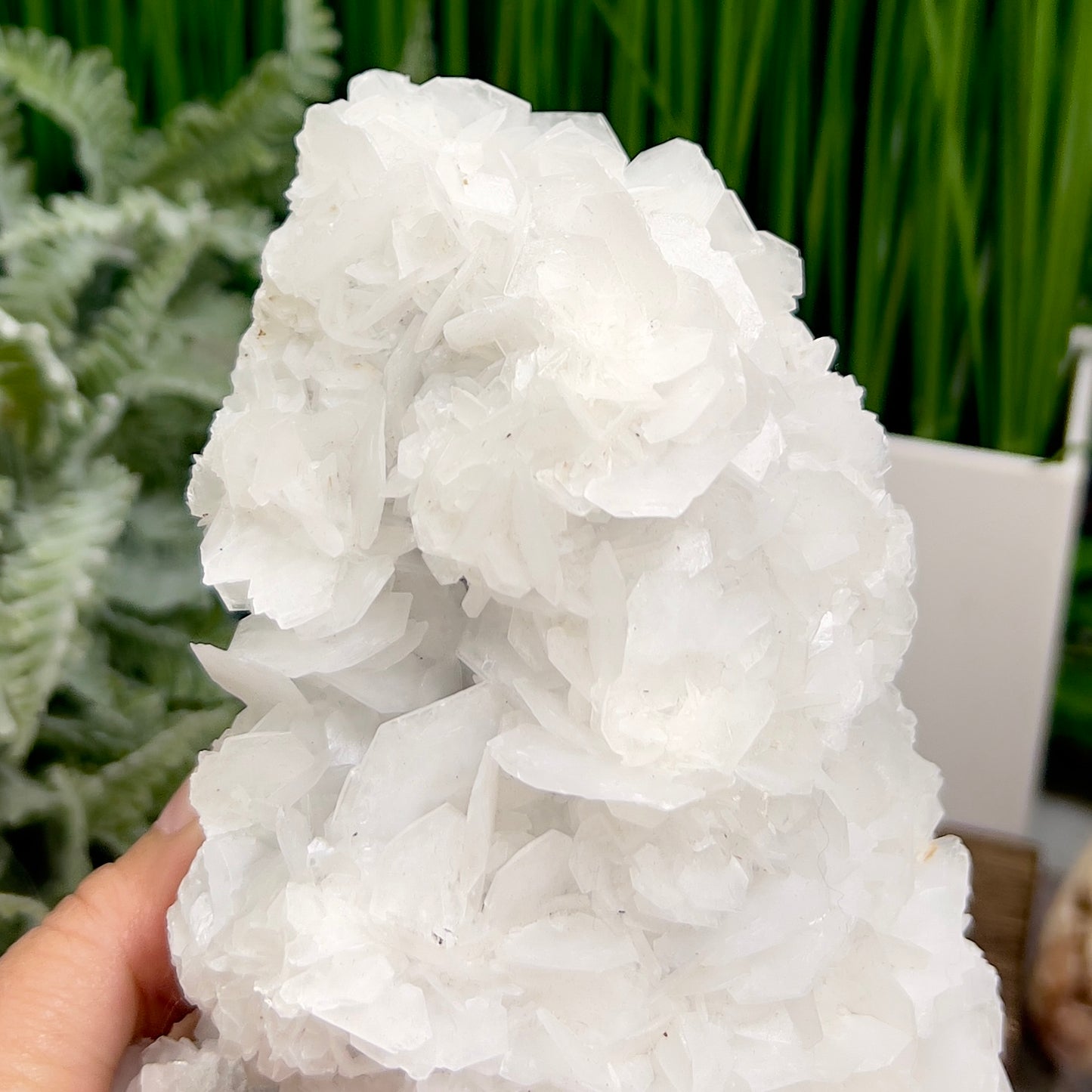 Rose White Calcite Raw Specimen Natural Mineral Crystal 966g