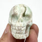 Blue Aragonite Skull 2 Inches Rare Hand Carved Crystal Carving