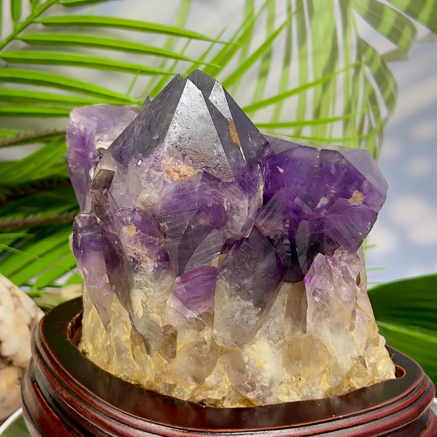 Amethyst Cluster with Stand Natural High Quality Raw Crystal 2452g