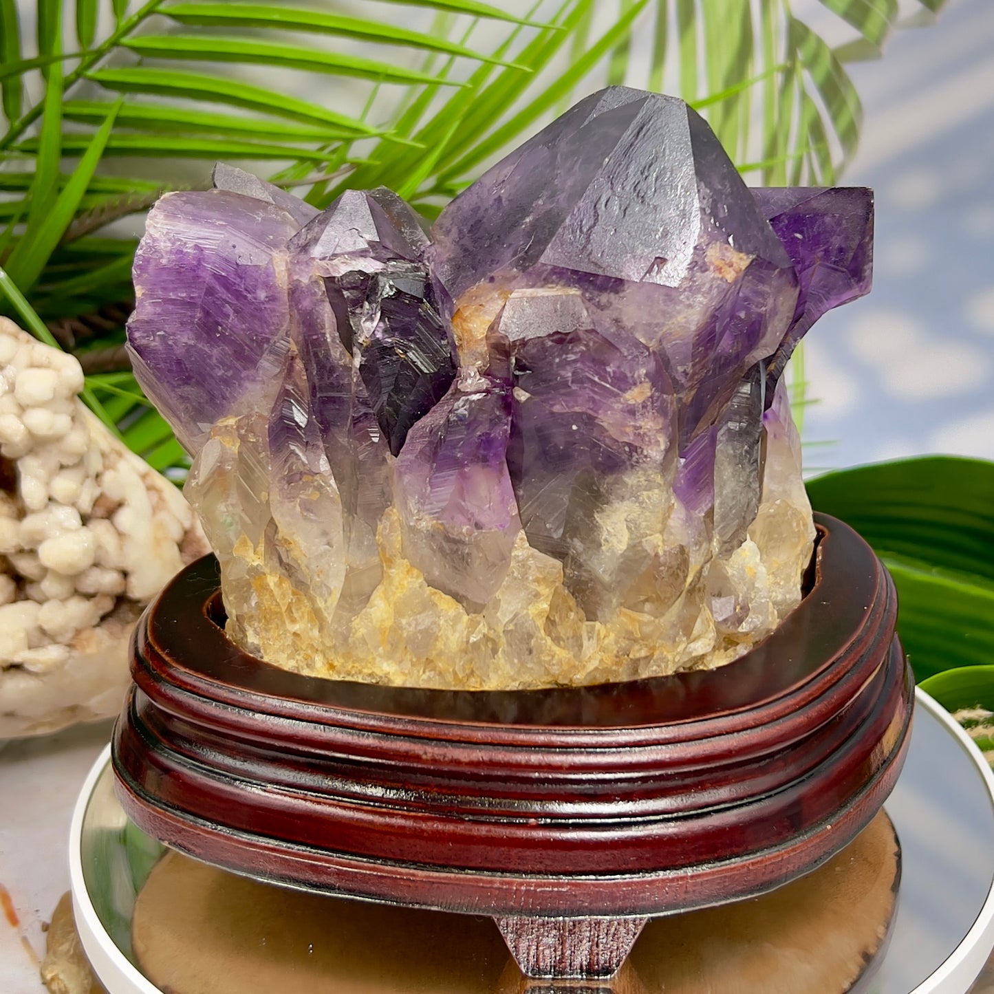 Amethyst Cluster with Stand Natural High Quality Raw Crystal 2452g