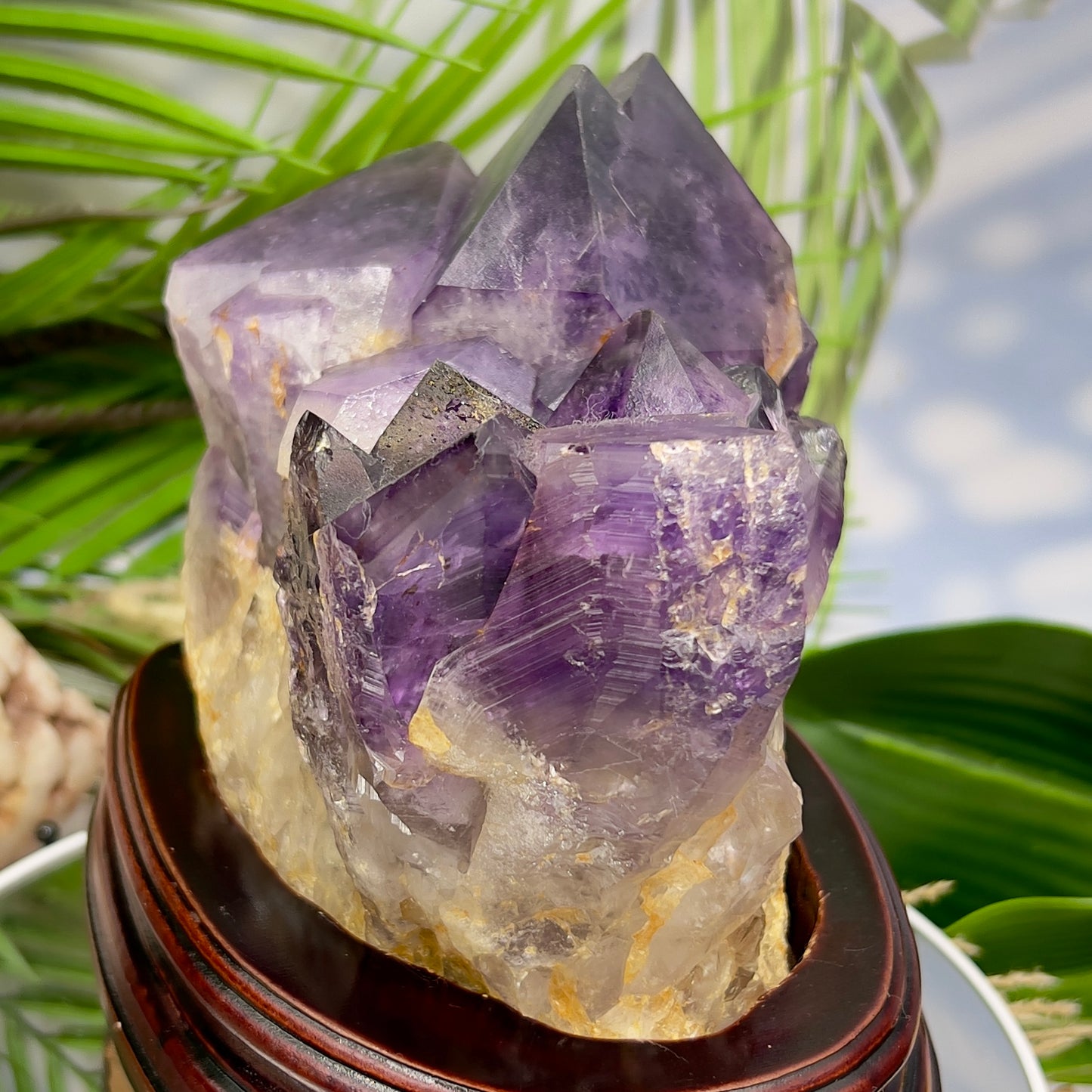 Amethyst Cluster with Stand Natural High Quality Raw Crystal 2452g