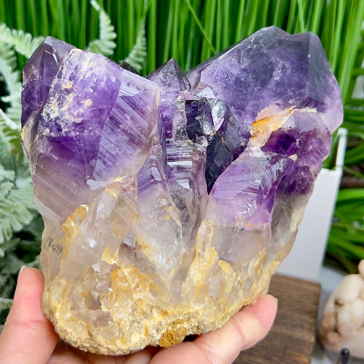 Amethyst Cluster with Stand Natural High Quality Raw Crystal 2452g