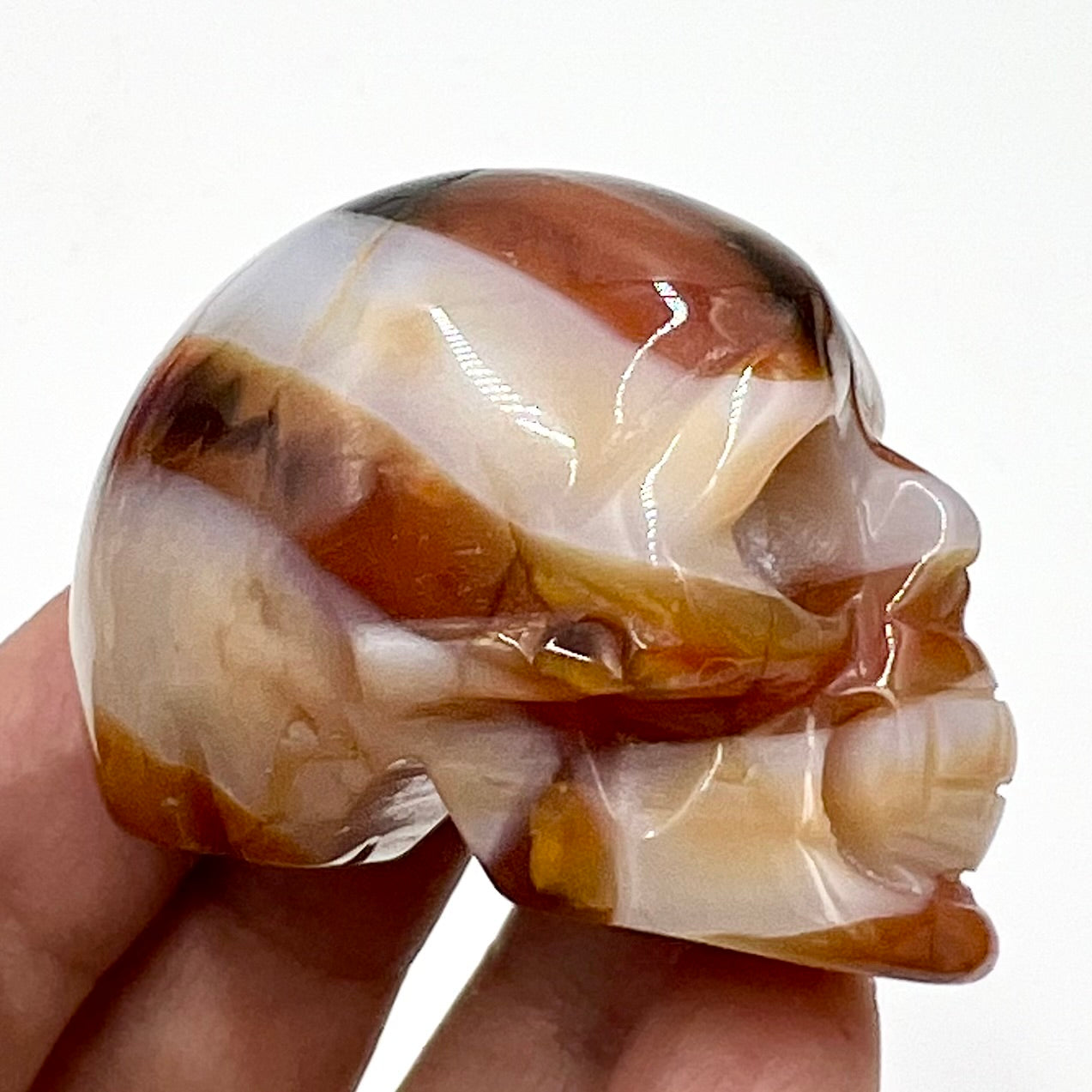 Carnelian Skull 2 Inches Rare Hand Carved Crystal Carving