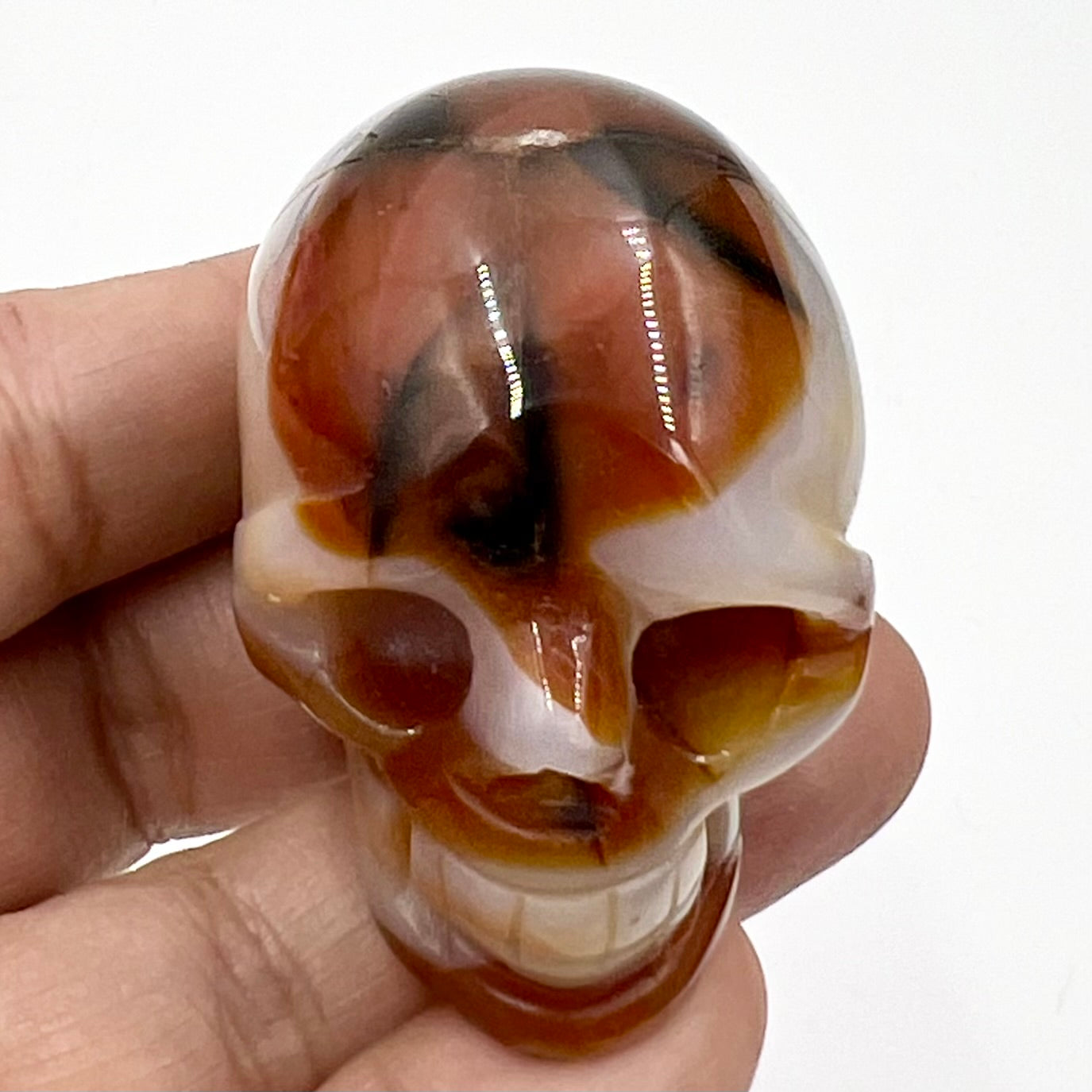 Carnelian Skull 2 Inches Rare Hand Carved Crystal Carving