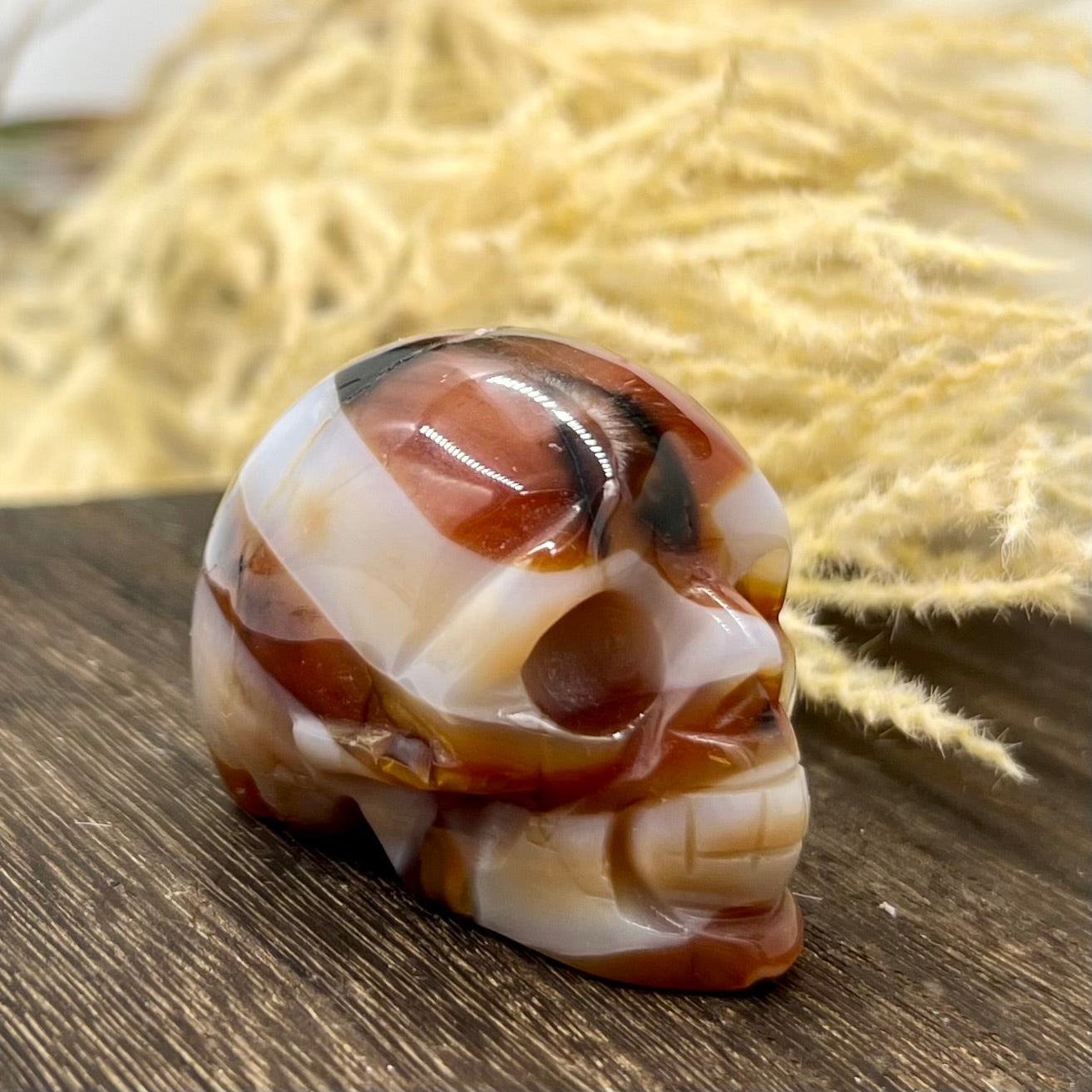 Carnelian Skull 2 Inches Rare Hand Carved Crystal Carving