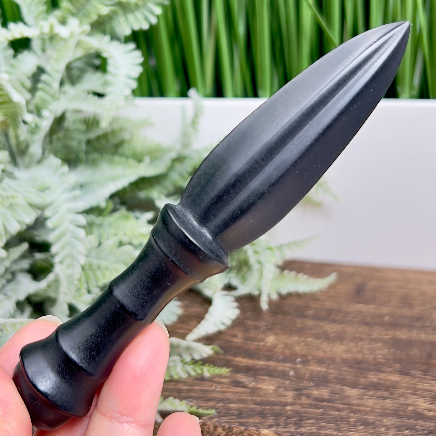 Black Obsidian Knife Dagger Crystal Blade Decoration Reiki Healing Gift