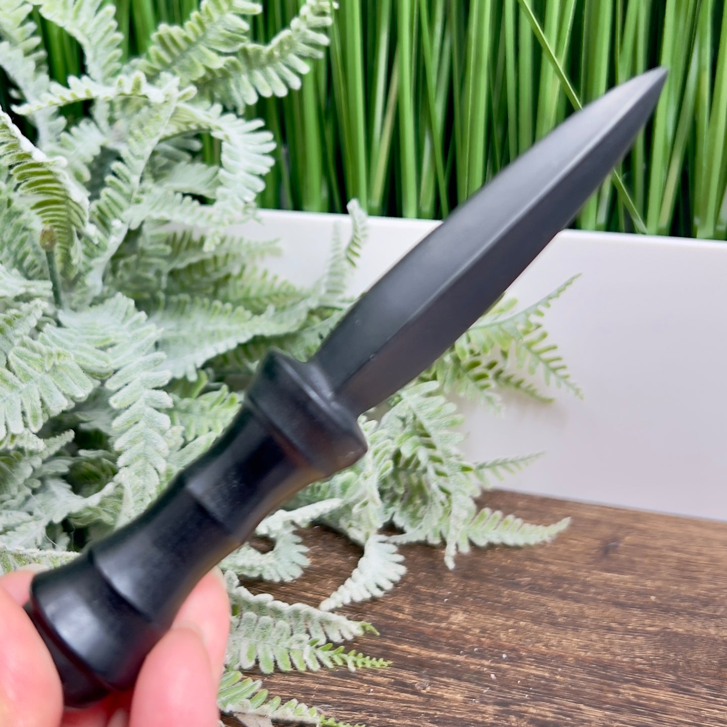 Black Obsidian Knife Dagger Crystal Blade Decoration Reiki Healing Gift