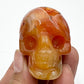 Carnelian Skull 2 With Druzy Inches Rare Hand Carved Crystal Carving